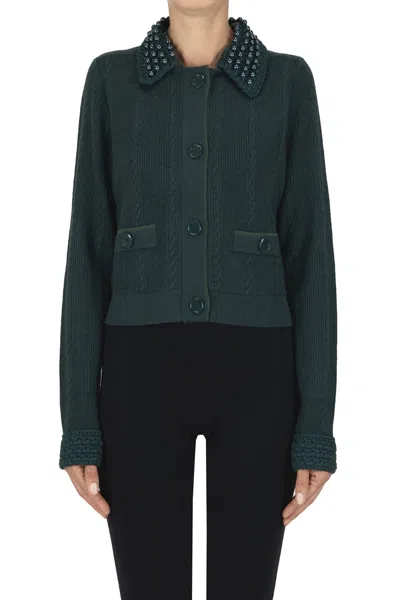 Pinko Molise Cardigan Jacket In Green