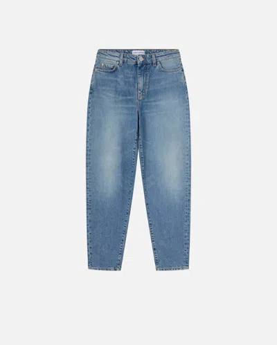 Pinko Mom-fit Jeans With Vintage Light Effect In Medium/light Vintage Wash