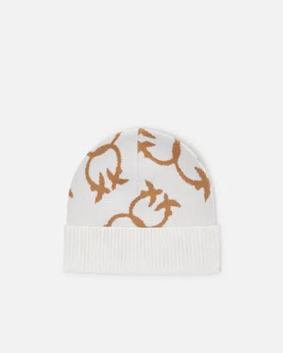 PINKO MONOGRAM DESIGN JACQUARD BEANIE