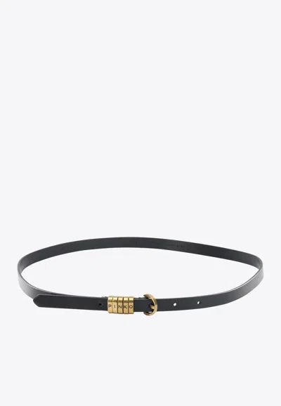 Pinko Monogram Leather Belt In Black