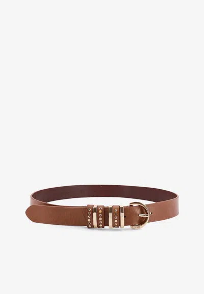 PINKO MONOGRAM LEATHER BELT