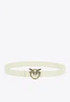 Pinko Monogram Leather Belt In White