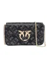 Pinko Monogram Love One Pocket Crossbody Bag In Black
