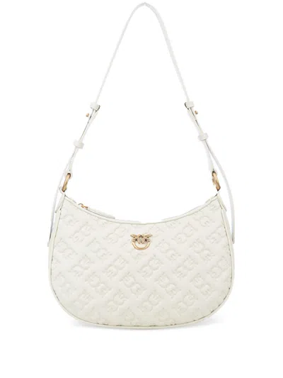 Pinko Monogram-pattern Shoulder Bag In White