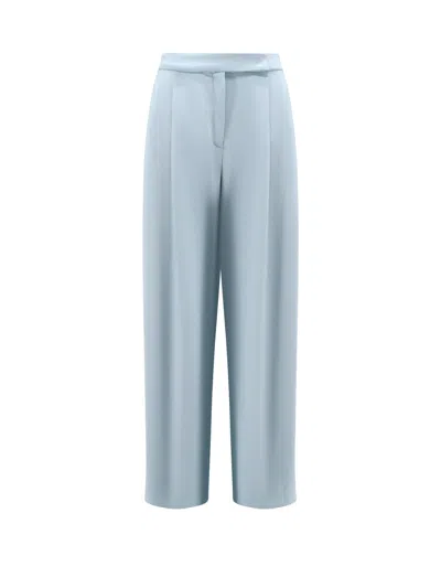 Pinko Montano Viscose Trousers With Pinces In Blue