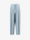 Pinko Montano Viscose Trousers With Pinces In Blue