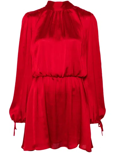 Pinko Montauban Mini Dress In Rosso Salsa