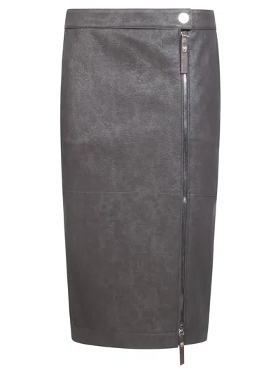 Pinko Montiano Straight Zip Midi Skirt In Blue