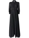 Pinko Robe Chemise Longue Avec Dos Transparent In Black
