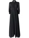 Pinko Robe Chemise Longue Avec Dos Transparent In Blue