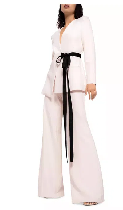 Pinko Mora Giacca Cady Side Tie Jacket In White In Pink