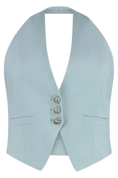Pinko Moretta Single-breasted Vest In Blue