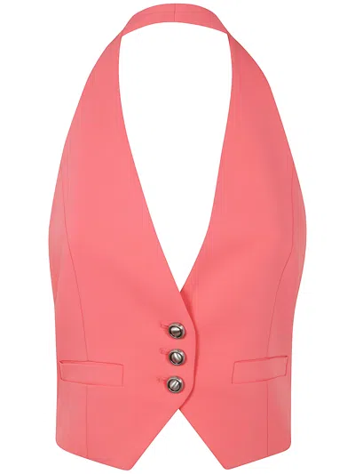Pinko Moretta Tecnical Cady Waistcoat In Pink