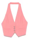 Pinko Cropped Halterneck Jacket With Low Back In Pink