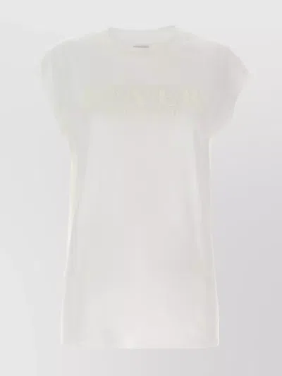 Pinko "moroccan City" Cap Sleeve Crew Neck T-shirt In White