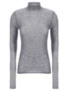 Pinko Semi-sheer Wool Sweater In Gray