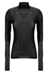 Pinko Long-sleeved Turtleneck Top In Black