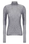 Pinko Semi-sheer Wool Sweater In Gray