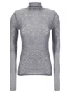 Pinko Semi-sheer Wool Sweater In Gray
