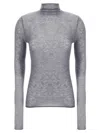 Pinko Semi-sheer Wool Sweater In Gray