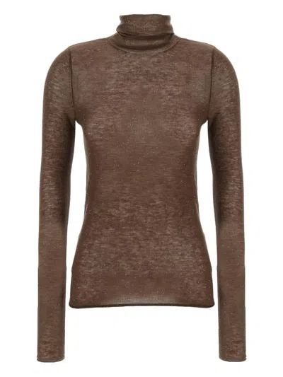 Pinko 'moss' Turtleneck Sweater In Brown