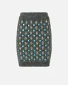 Pinko Cable-knit Embellished Mini Skirt In Multi