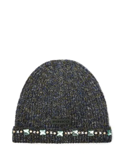 PINKO MOULINÉ KNIT BEANIE HAT