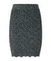 Pinko Cable-knit Embellished Skirt In Gray