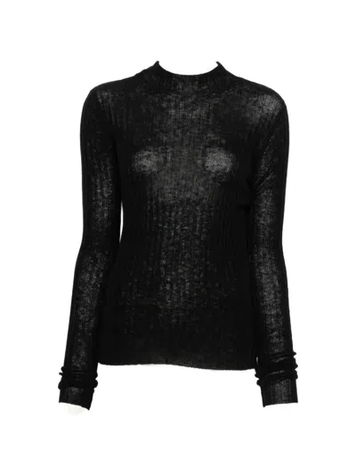 Pinko Muggito Round Neck Sweater In Black