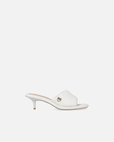 Pinko Nappa Leather Thong Sandals With Heel
