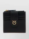 Pinko Black Wallet With Love Birds Buckle On Front In Leather Woman