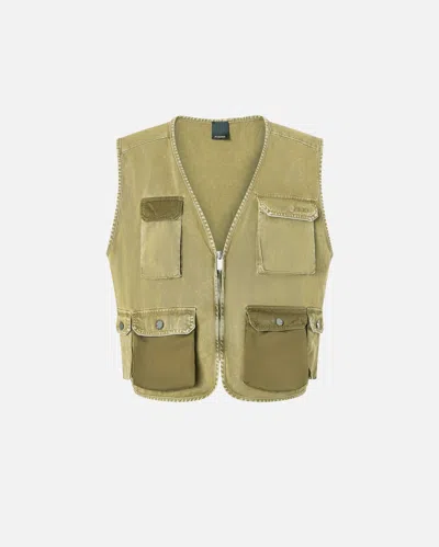 Pinko Multi-pocket Fisherman-style Vest In Four-leaf Clover Green