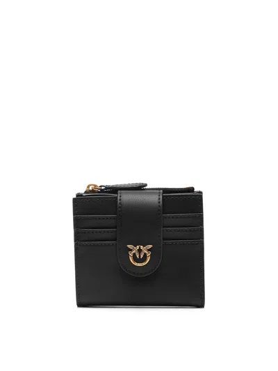 Pinko Multi Purpose Leather Wallet In 黑色的