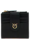 Pinko Black Wallet With Love Birds Buckle On Front In Leather Woman