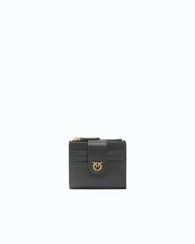Pinko Multi Purpose Wallet Veal S In Nero-antique Gold (z99q)