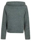 Pinko Multicolor Asymmetrical Ribbed Sweater In Mult Verde Azzurro