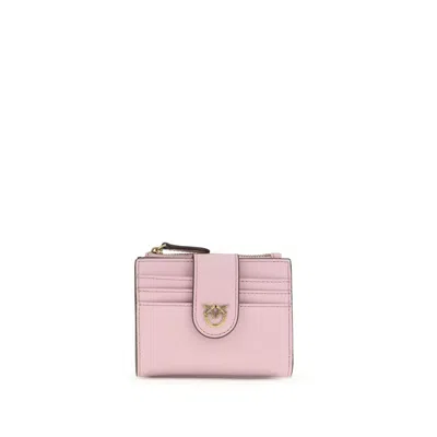 Pinko Multicolor Calf Leather Bos Taurus Wallet In Pink