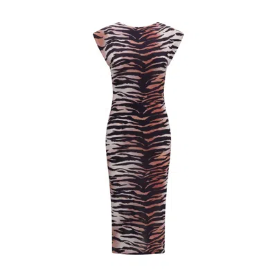 Pinko Multicolor Cotton Casual Dress In Animal Print