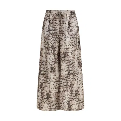 Pinko Multicolor Cotton Casual Pants In Gray