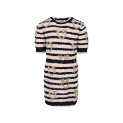 Pinko Kids' Multicolor Dress For Girl With Hearts