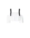 Pinko Balloon Sleeves Crop Top In White