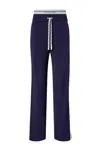 Pinko Multicolor Viscose Blend Wide Leg Trousers In Blue