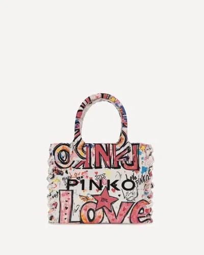 Pinko Multicolored Canvas Tote Bag