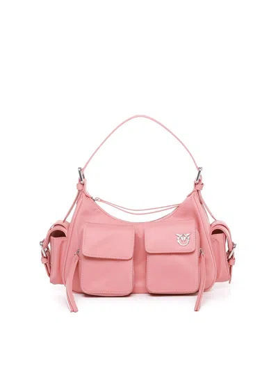 Pinko Cargo Bag In Recycled Technical Fabric In Pink