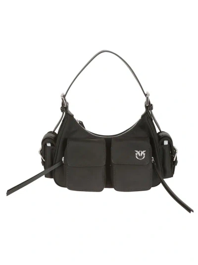 Pinko Recycled Material Cargo Bag In Black
