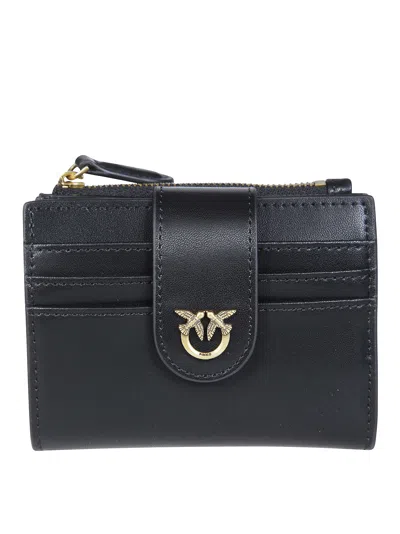 Pinko Multi-purpose Vitello Mini Wallet In Nero