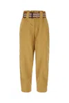 PINKO MUSTARD COTTON PANTS