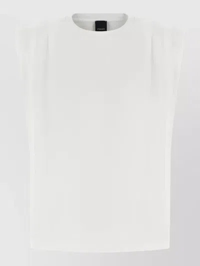 Pinko Myranda Knit Crew Neck Sleeveless Top In White