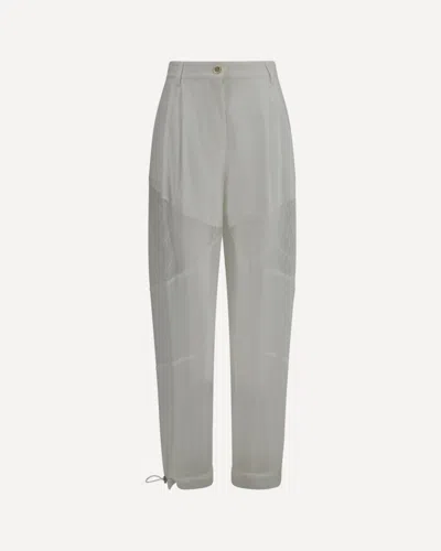 Pinko Nacy Pants With Lace Inserts In Neutral