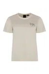 Pinko Nambrone Cotton Crew-neck T-shirt In Neutral